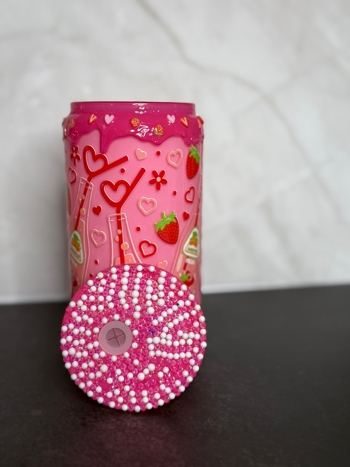 SnowGlobe Glass Tumbler Cup 16oz