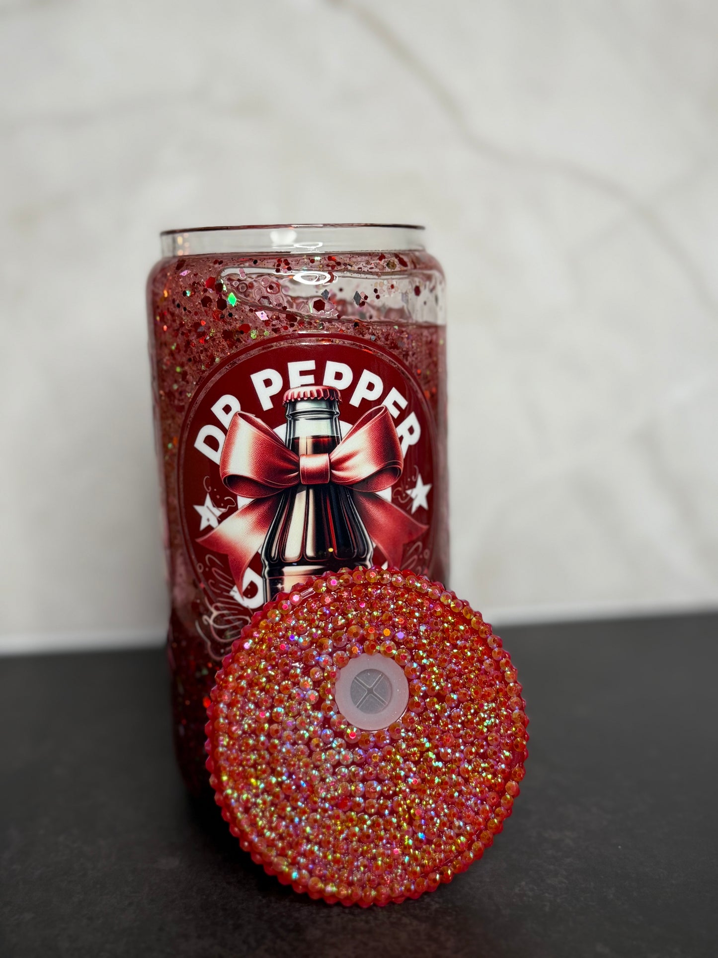 SnowGlobe Glass Tumbler Cup 16oz