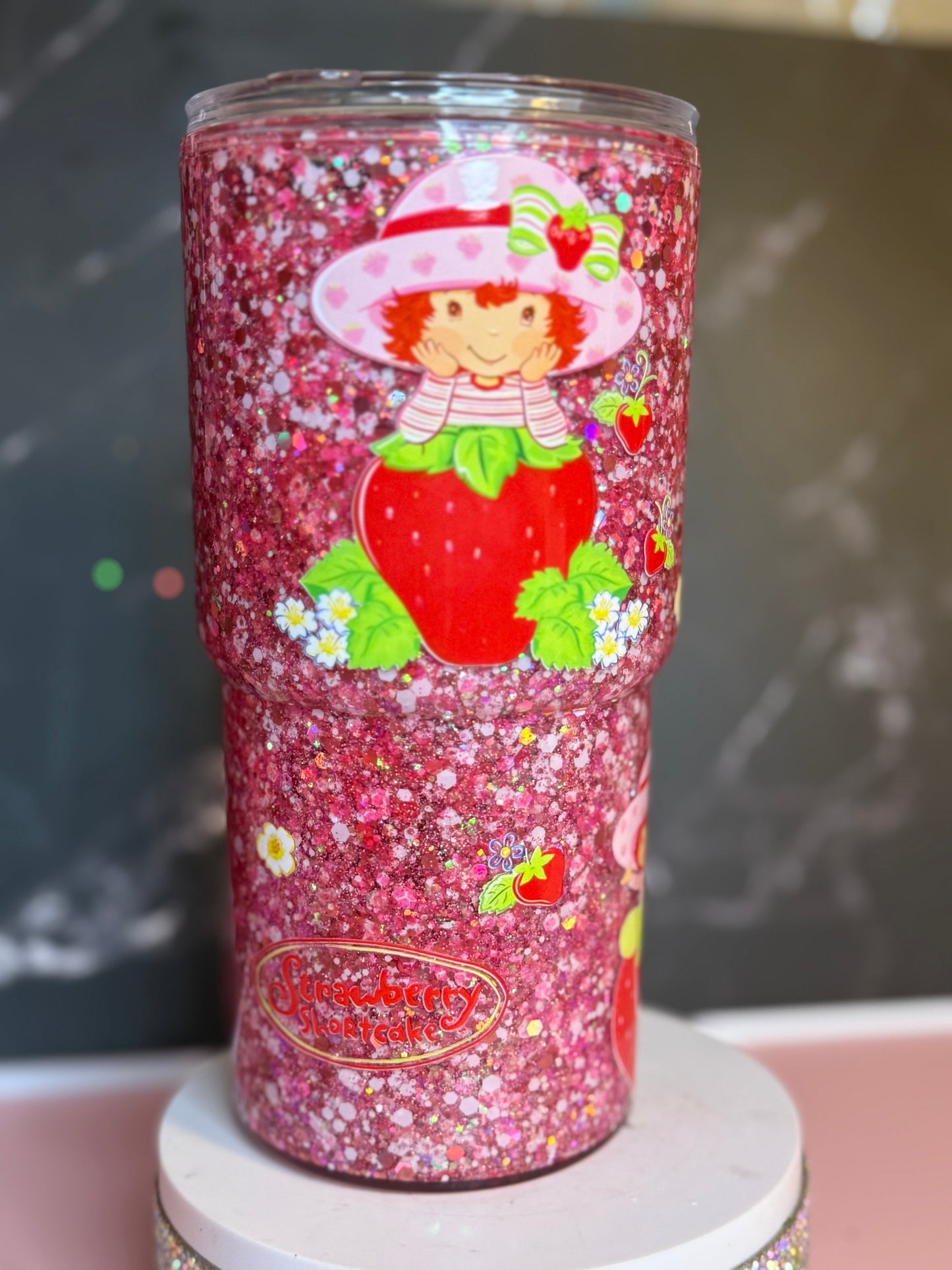 Plastic snowglobe Tumbler 18oz