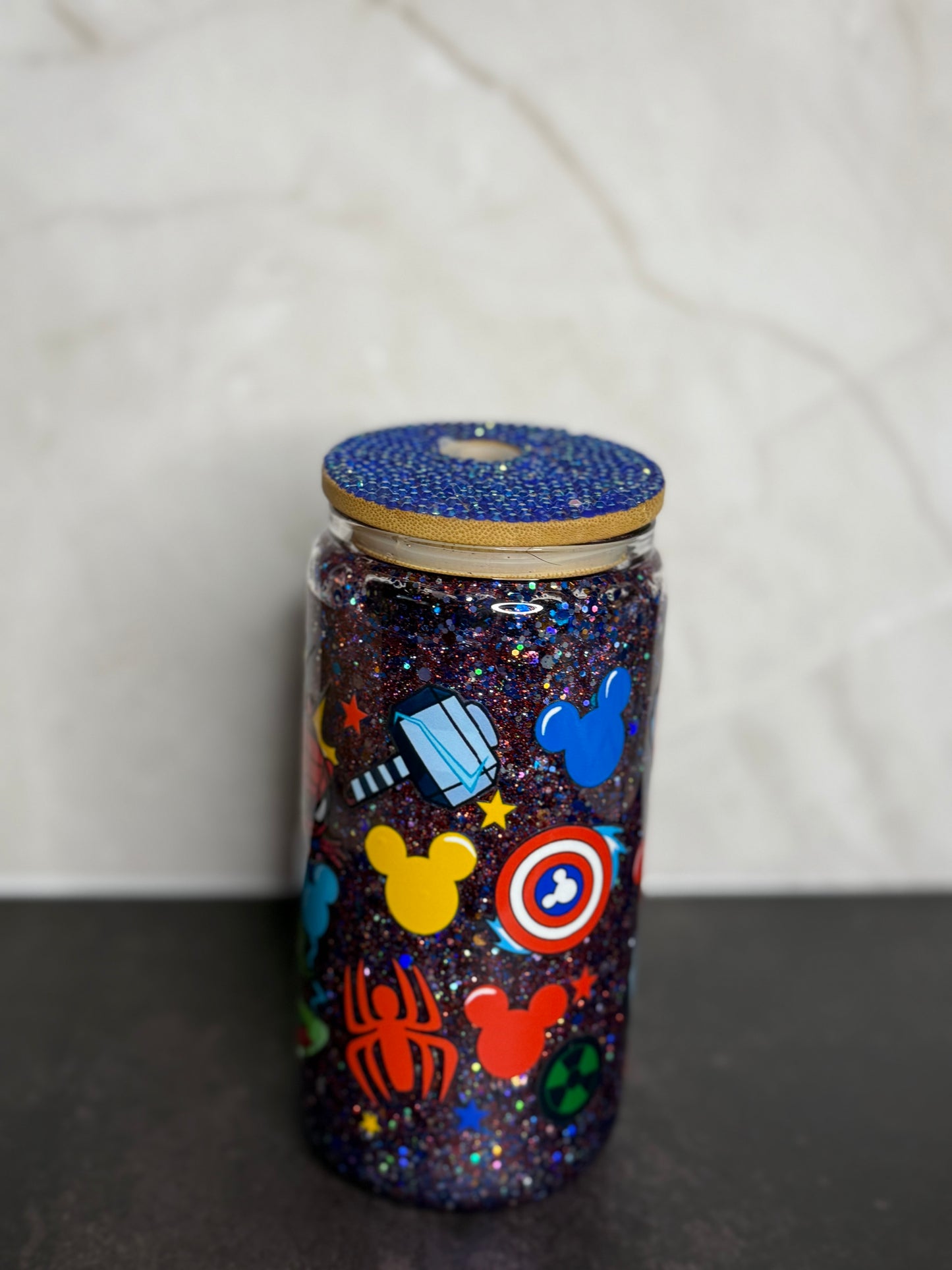 SnowGlobe Glass Tumbler Cup 16oz