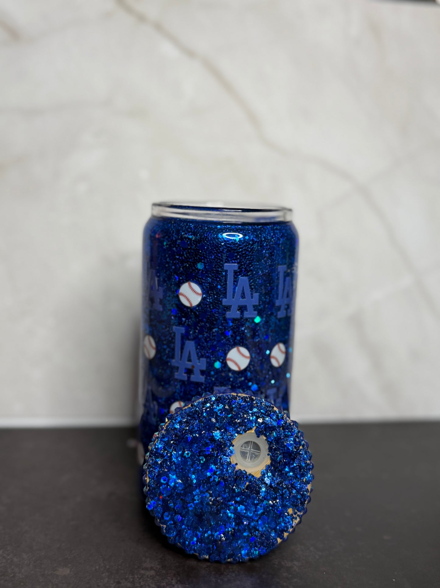 SnowGlobe Glass Tumbler Cup 16oz