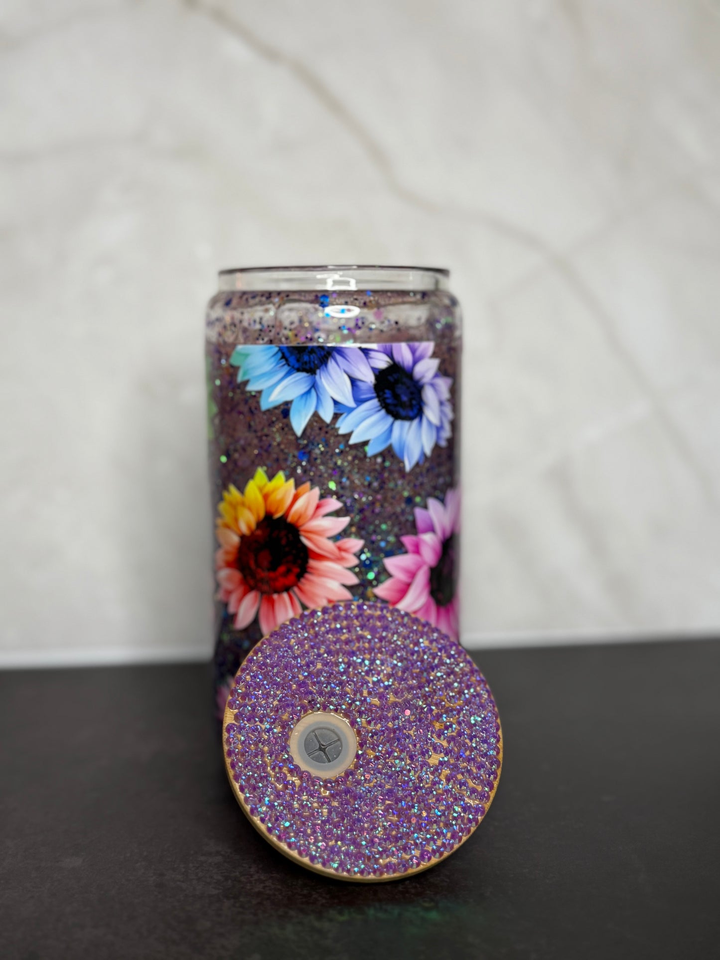 SnowGlobe Glass Tumbler Cup 16oz