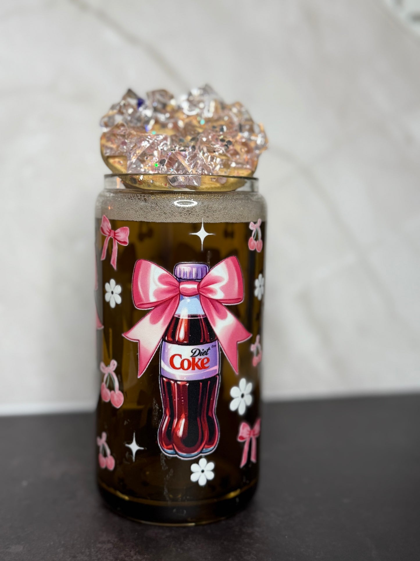 SnowGlobe Glass Tumbler Cup 16oz