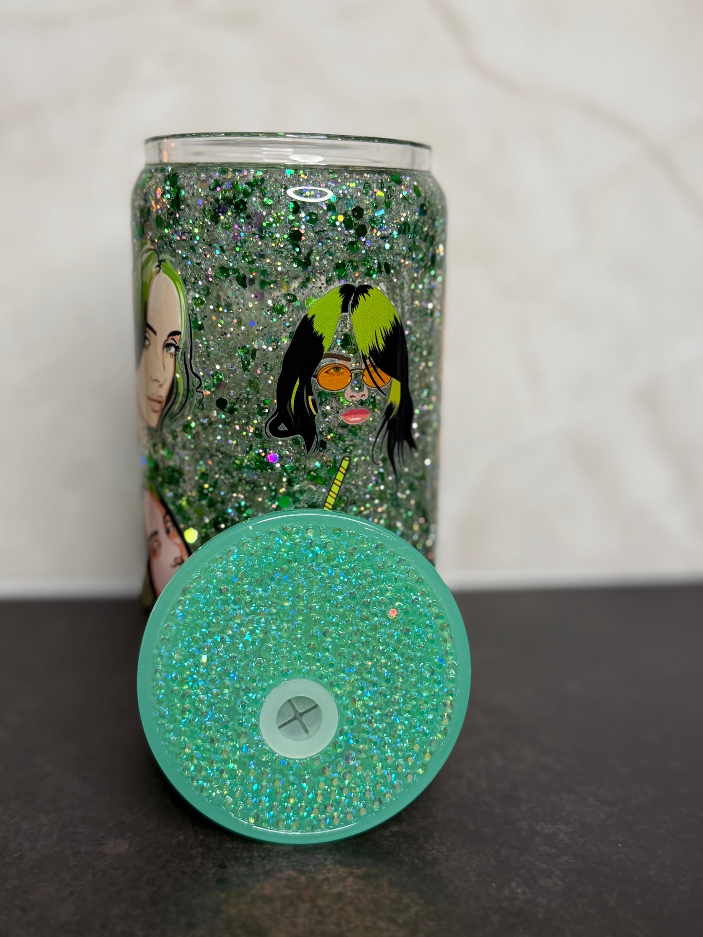 SnowGlobe Glass Tumbler Cup 16oz